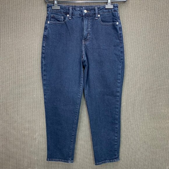 Old Navy Womens Size 8 Blue High-Rise O.G. Straight Jeans Dark Wash Denim - Picture 1 of 10